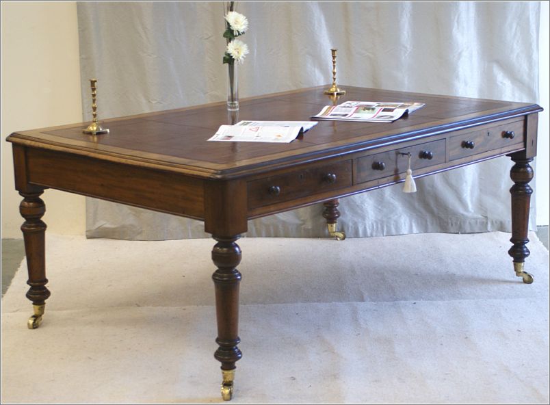 3047-Large-Antique-Six-Drawer-Mahogany-Library Table (2)